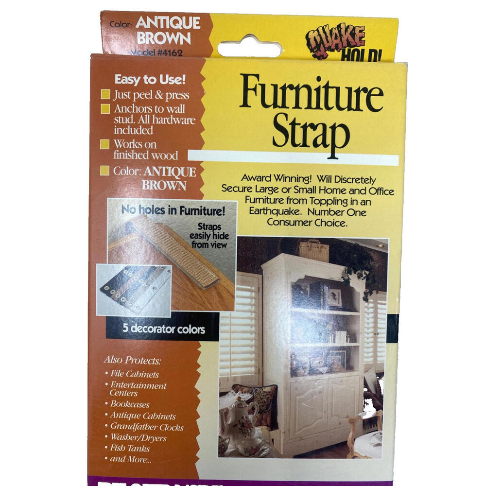 Quake Hold Furniture Strap Model #4162 Color Antique Brown